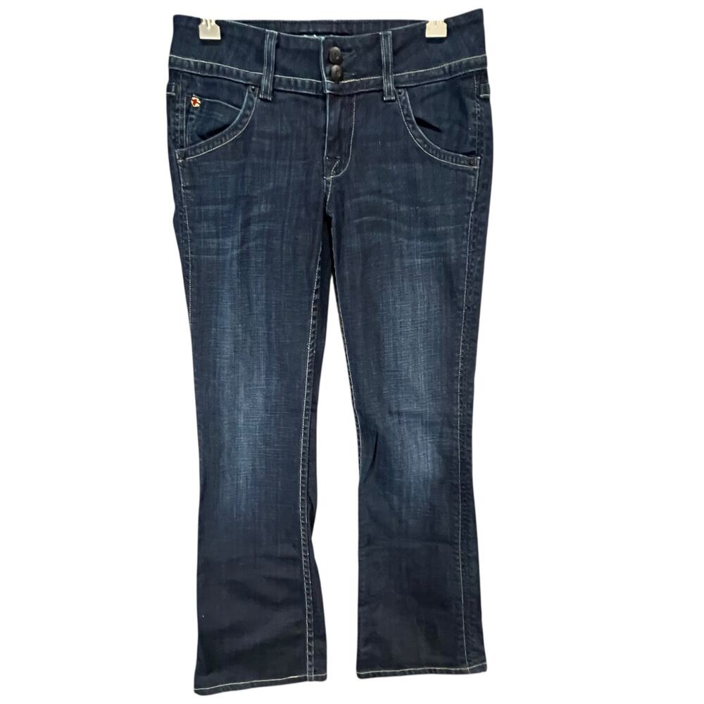 Hudson Y2K Signature Bootcut Jeans 26 Blue Denim Low Rise Flap Pockets Western